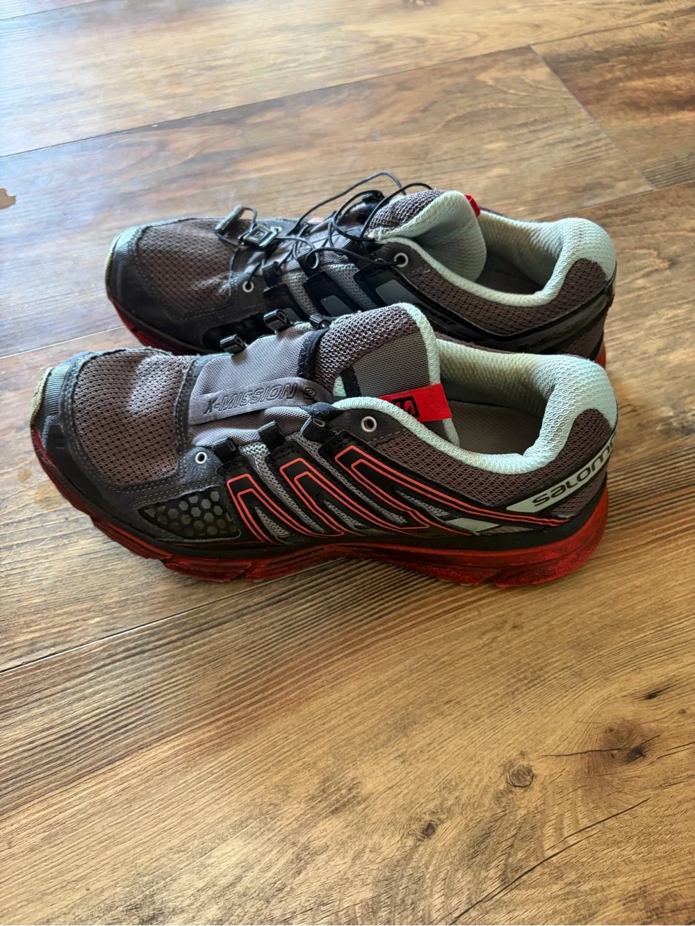 Salomon Women's Gray and Red Trail Running Sneakers